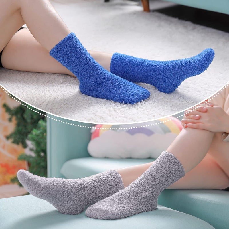 LINEMIN Womens Fuzzy Socks Cozy Fluffy Winter Warm Slipper Socks Microfiber Soft Home Sleeping Socks - Image 5